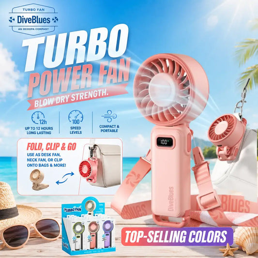 Turbo Wind Handheld Fan – Blow Dryer Power, Fanzy Color: Black White Baige