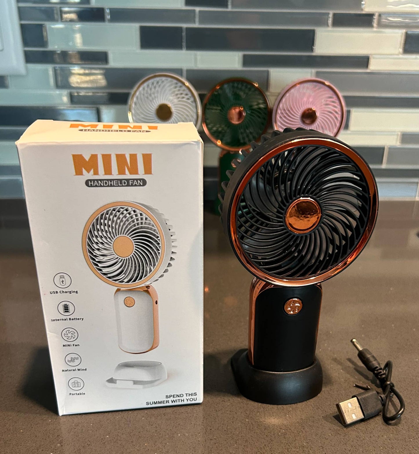 Rechargeable Handheld Fan: White
