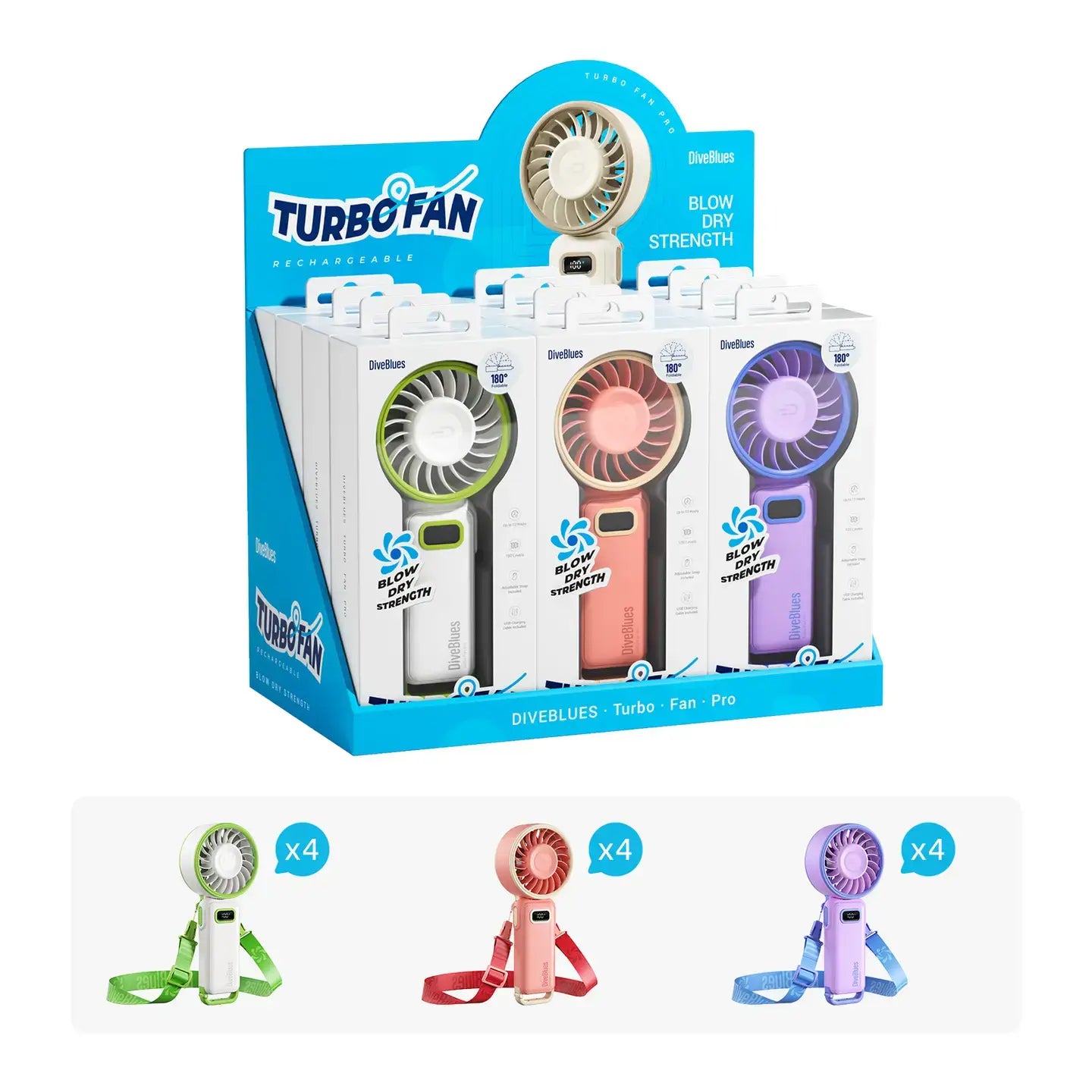 Turbo Wind Handheld Fan – Blow Dryer Power, Fanzy Color: Black White Baige