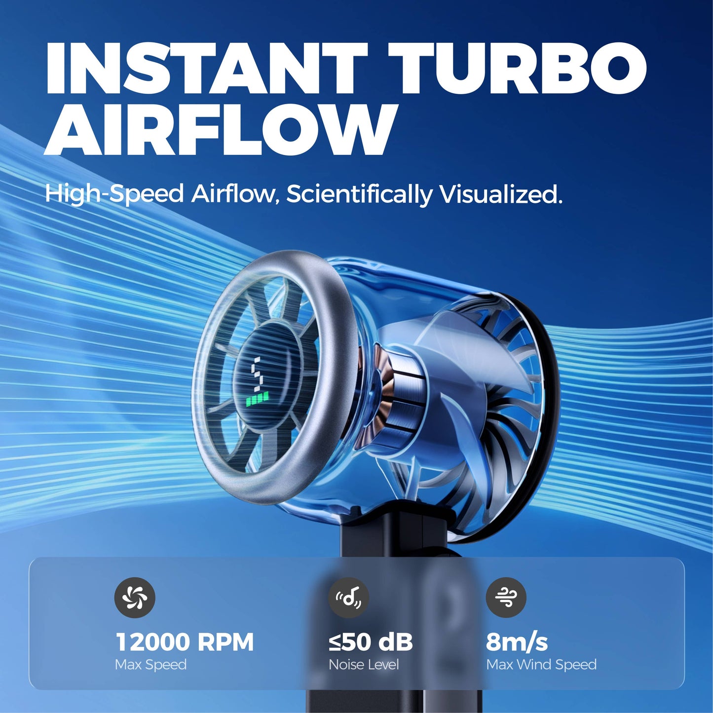 Turbo Handheld Fan – Blow Dryer Level Wind, Targeted Airflow