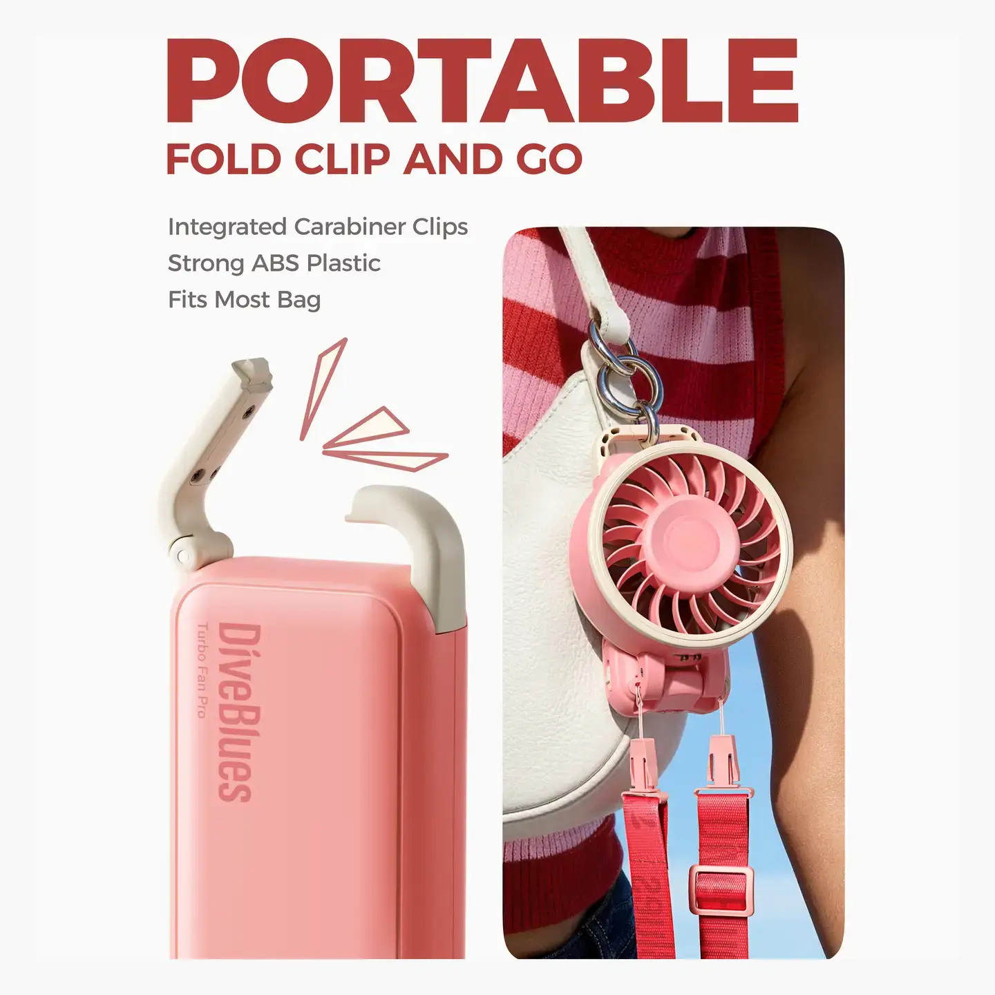 Turbo Wind Handheld Fan – Blow Dryer Power, Fanzy Color: Pink Purple Green