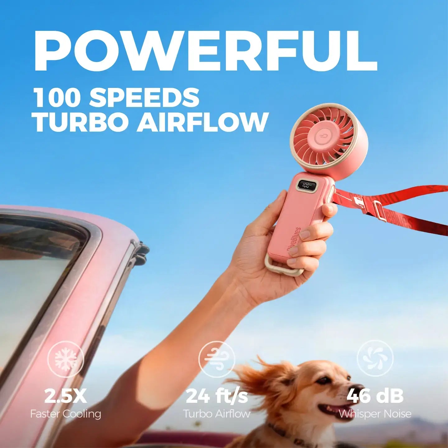 Turbo Wind Handheld Fan – Blow Dryer Power, Fanzy Color: Black White Baige
