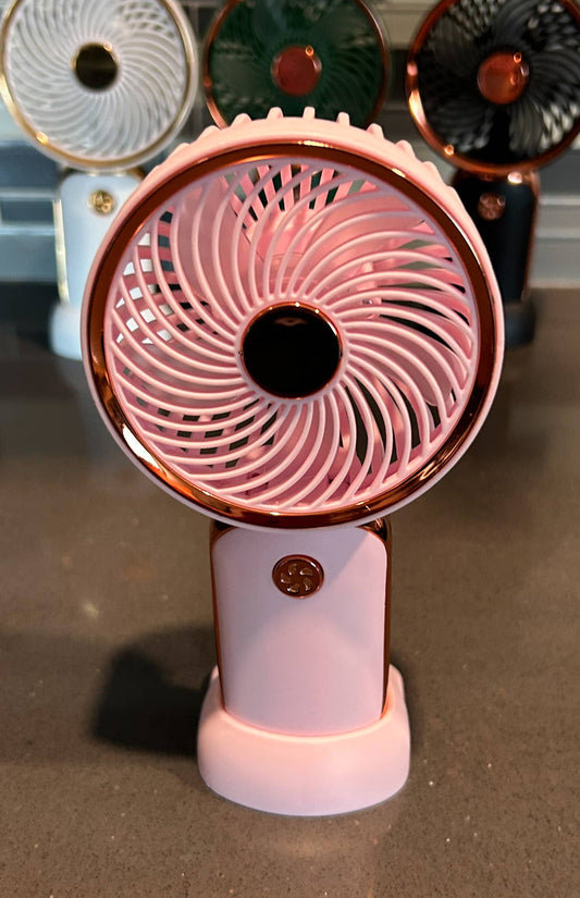 Rechargeable Handheld Fan: Pink