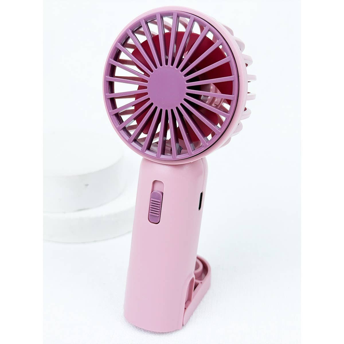 Portable Hand Fan with Pull out Stand: MIX COLOR / ONE(12)